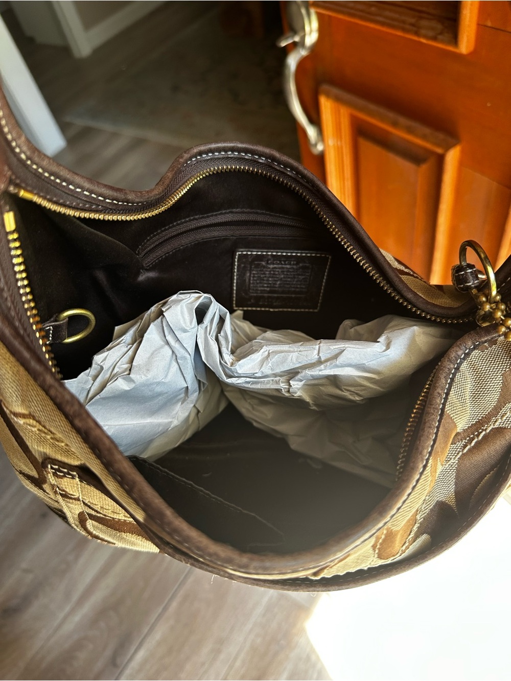 Coach Brown Signature Canvas Shoulder Bag Y2k - Gem